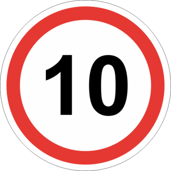 Знак 3.24 ограничение максимальной скорости (10 км/ч) - Дорожные знаки - Запрещающие знаки - Магазин охраны труда и техники безопасности stroiplakat.ru