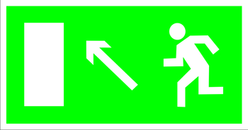 E06 направление к эвакуационному выходу налево вверх (пластик, 300х150 мм) - Знаки безопасности - Эвакуационные знаки - Магазин охраны труда и техники безопасности stroiplakat.ru