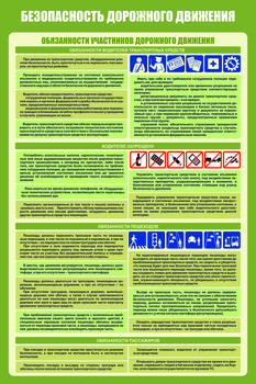 Плакат "Безопасность дорожного движения" (комплект из 3 листов, самоклейка) - Плакаты - Автотранспорт - Магазин охраны труда и техники безопасности stroiplakat.ru